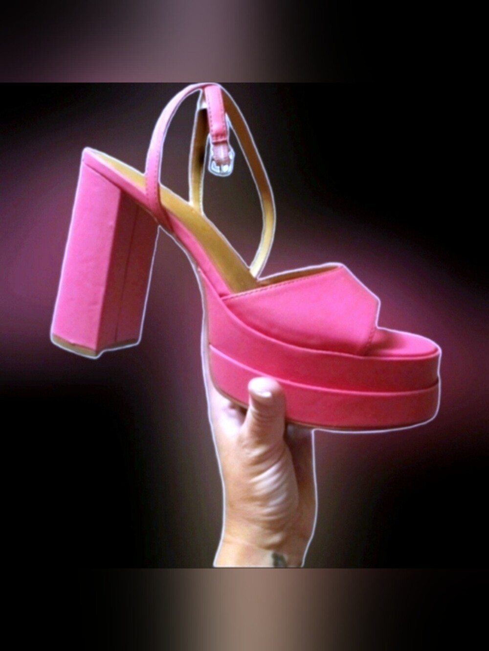 Wild fable Alessia barbie pink faux leather platform pumps chunky heels 11 NWT - Picture 4 of 17